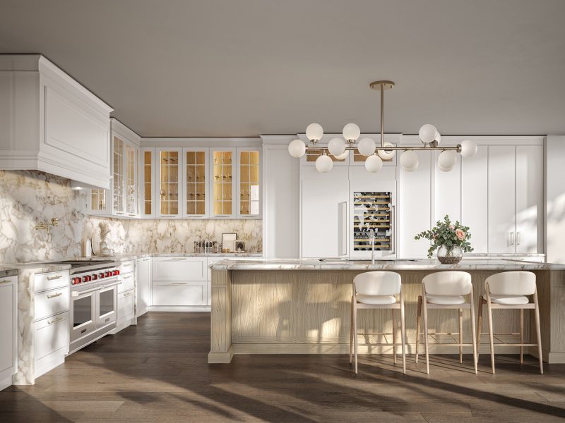 oldline_collezione-dolce-vita_cucina-white_08_pareti-atrezzate-pensili-vetrina-e-isola-centrale